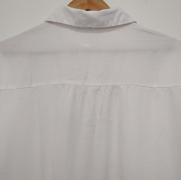 Quince White Vintage Wash Tencel Short Sleeve Button Front Camp Shirt Size Small - Picture 3 of 12